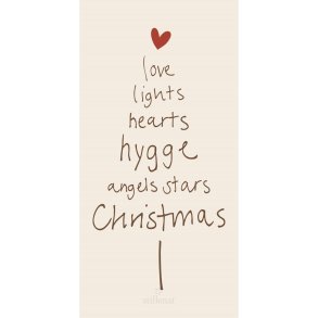 Juleservietter - aflange <br><br> 16 stk./pk <br><br> Juletr� af ord <br><br>