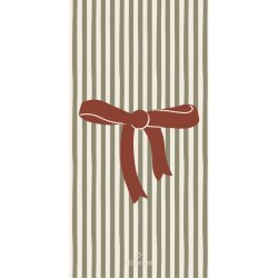 Juleservietter - aflange <br><br> 16 stk./pk <br><br> Gr�nne striber og r�d sl�jfe <br><br>