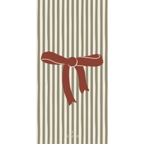 Juleservietter - aflange <br><br> 16 stk./pk <br><br> Gr�nne striber og r�d sl�jfe <br><br>