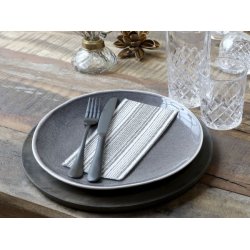 Papirservietter- aflange <br><br> 16 stk./pk <br><br> Hvid m. gr striber <br><br> 