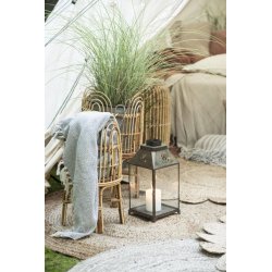 Plaid <br><br> creme/lysebl <br><br> m. zigzag mnster <br><br>