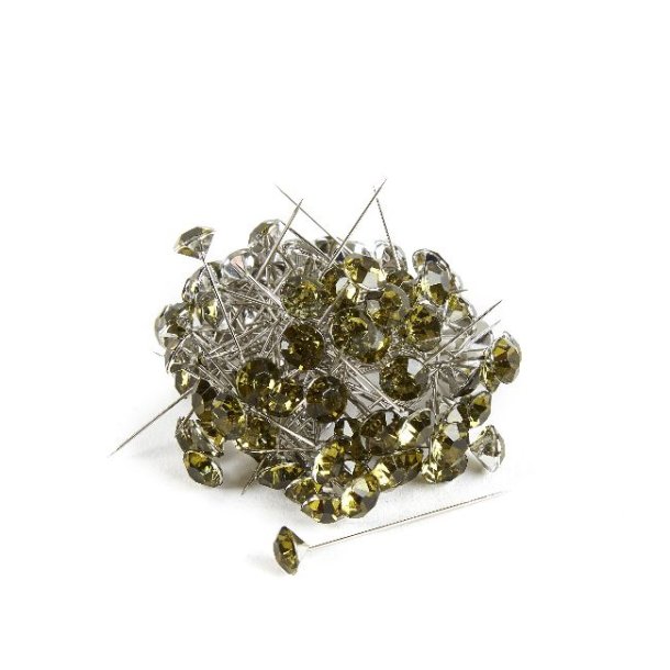 Deko nl m. diamant <br><br> grn <br><br> ske m. 100 stk. <br><br> RESTSALG <br><br>