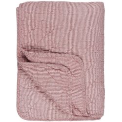 Quilt tppe <br><br>hvide og rde striber <br><br> 130 x 180 cm <br><br> 