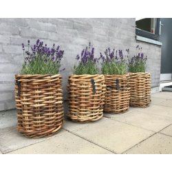 Rattan kurv <br><br> rund - mini