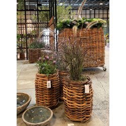 Rattan kurv <br><br> rund - mini