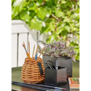 Rattan urtepotte <br><br> mini - konisk <br><br> 9,5/12 x H11,5 cm <br><br>