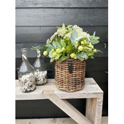 Rattan urtepotter <br><br> st af 3 str. <br><br>