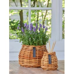 Rattan urtepotter <br><br> konisk <br><br> St af 3 str. <br><br>