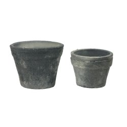 Roma potte <br><br> st  2 stk <br>  13 og 16 cm <br><br> gr <br><br> 