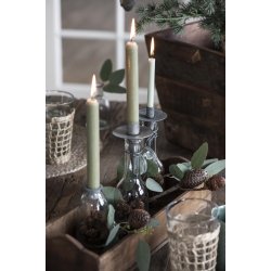 Rustiklys / kronelys <br><br> 8 t <br><br> mosgrn <br><br> 