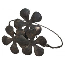 Servietring <br><br> antique messing <br><br> m. blomster