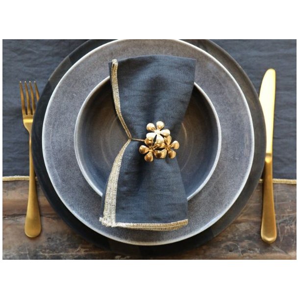 Servietring <br><br> messing <br><br> m. blomster