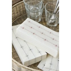 Papirservietter- aflange <br><br> 16 stk./pk <br><br> Flower lines burned rose <br><br>