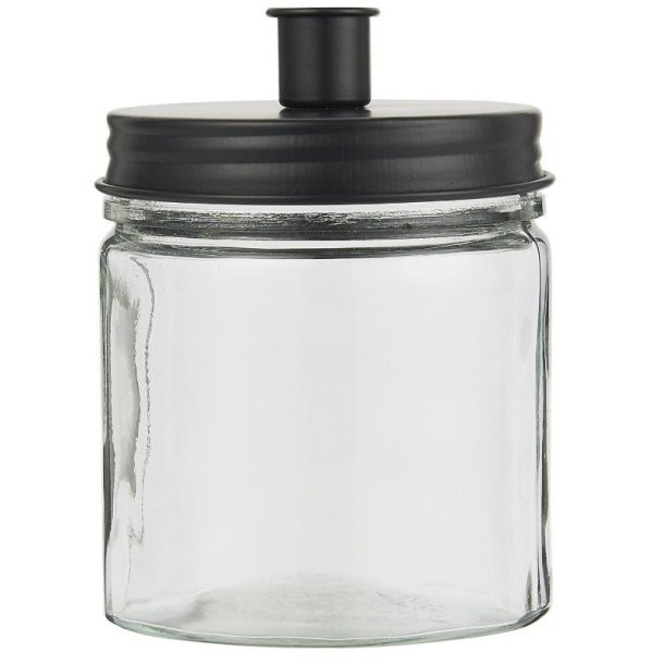 Glas stage til bedelys <br><br> sort <br><br>