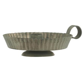 Stage m. hank til bedelys <br><br> Zink - rillet <br><br>