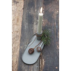 Stage til bedelys <br><br> St�vgr�n - oval <br><br> RESTSALG <br><br>