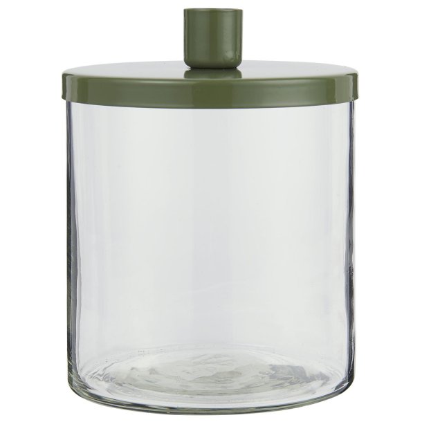 Holder i glas med lg <br><br> til bedelys <br><br> stvgrn <br><br> 