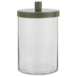 Holder i glas med l�g <br><br> til kertelys <br><br> st�vgr�n <br><br> RESTSALG <br><br>
