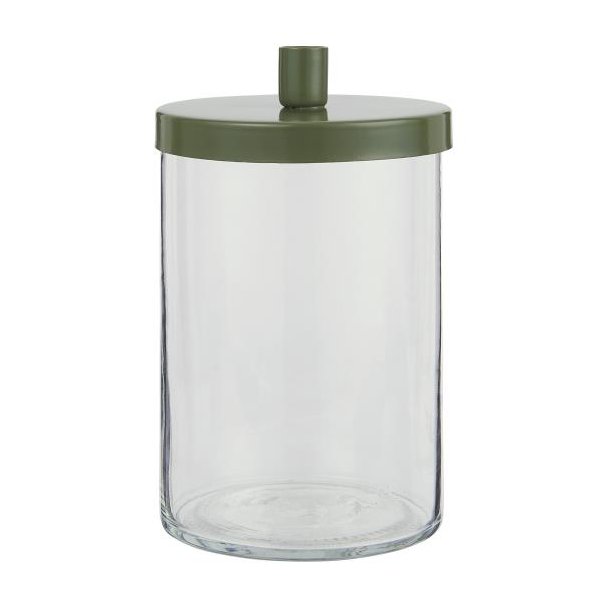 Holder i glas med lg <br><br> til kertelys <br><br> stvgrn <br><br>