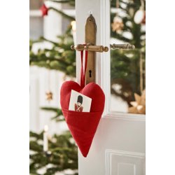 Stofhjerte med lomme <br><br> Creme <br><br> H23 cm <br><br>