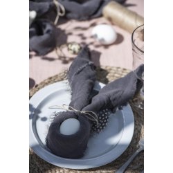 Stofserviet dobbeltvvet <br><br> 40 x 40 cm <br><br> Mrkegr <br><br>