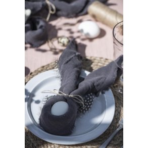 Stofserviet dobbeltv�vet <br><br> 40 x 40 cm <br><br> M�rkegr� <br><br> RESTSALG <br><br>