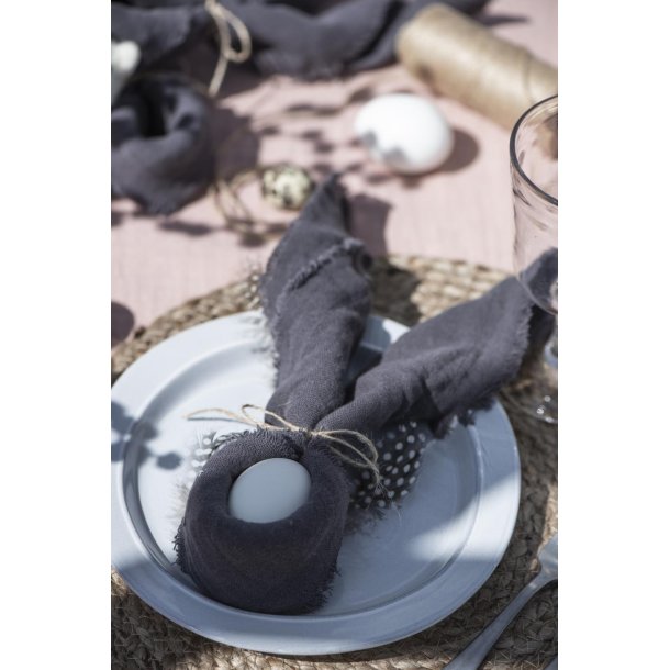 Stofserviet dobbeltv�vet <br><br> 40 x 40 cm <br><br> M�rkegr� <br><br> RESTSALG <br><br>