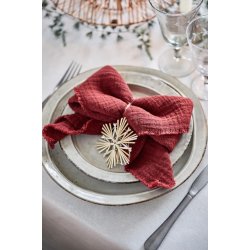 Stofserviet dobbeltvvet <br><br> 40 x 40 cm <br><br> Rd <br><br> Perfekt til julebordet <br><br>