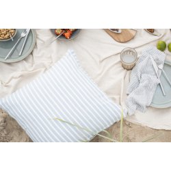 Stofserviet dobbeltvvet <br><br> 40 x 40 cm <br><br> Lysebl /hvidstribet <br><br>