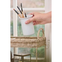 Tandkrus emalje <br><br> H: 12 : 8 cm <br><br> Vlg farve <br><br>