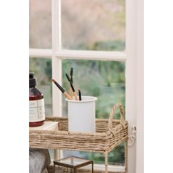 Tandkrus emalje <br><br> H: 12 : 8 cm <br><br> Vlg farve <br><br>