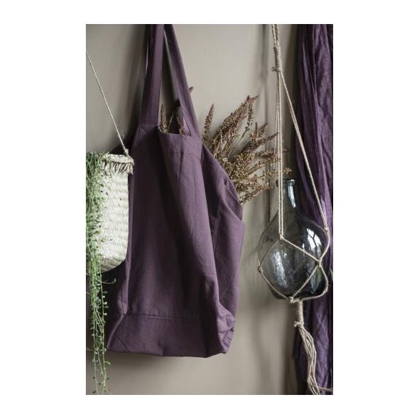 Taske <br><br> vendbar m. store lommer <br><br> aubergine/ rose <br><br> Perfekt til stranden