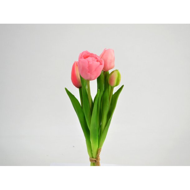 Tulipaner i bundt <br><br> pink <br><br> 23 cm