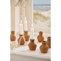 Mini lerkrukke / Stage til bedelys <br><br> Unika <br><br> ikke vandtt <br><br> 