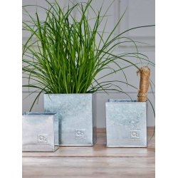 Firkantet urtepotte <br><br> galvaniseret <br><br> St af 3 str. <br><br>