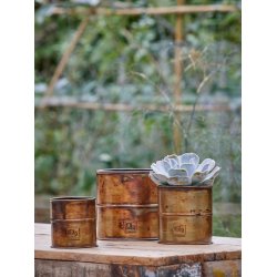 Urtepotter <br><br> kobber/messing-look <br><br>  st m. 3 str. <br><br> 