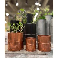 Urtepotter kobber <br><br> st m. 3 strrelser