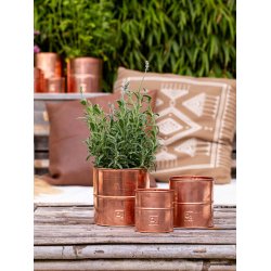 Urtepotter kobber <br><br> st m. 3 strrelser