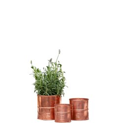 Urtepotter kobber <br><br> st m. 3 strrelser