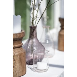 Vase mini UNIKA <br><br> h 7,2 cm <br><br> 2 ass farver <br><br> Mundblst genbrugsglas