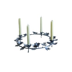 Adventskrans m. blade <br><br> til bedelys <br><br>  41 cm