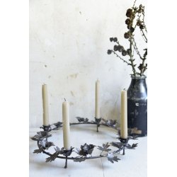 Adventskrans m. blade <br><br> til bedelys <br><br>  41 cm