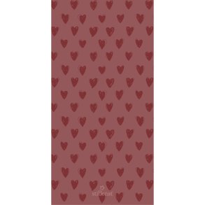 Servietter - aflange <br><br> 16 stk./pk <br><br> Desert rose m/ r�de hjerter <br><br>