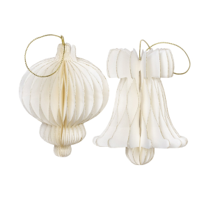 Alice papir julekugler <br><br> S�t af 2 - H 10 cm <br><br> m. magnet <br><br>