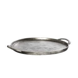 Alu rund fad  <br><br> s�lv look <br><br> 26,5 cm <br><br> 