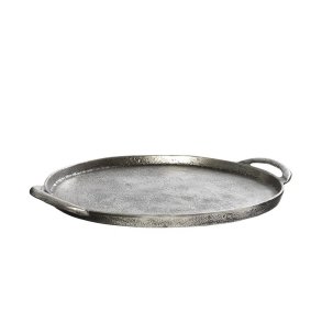 Alu rund fad  <br><br> s�lv look <br><br> 26,5 cm <br><br> 