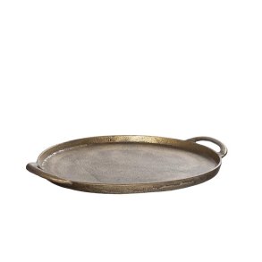Alu rund fad  <br><br> guld look <br><br> 26,5 cm <br><br> 