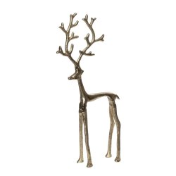  Alu rensdyr <br><br> h 36 cm <br><br> Guld look <br><br>  