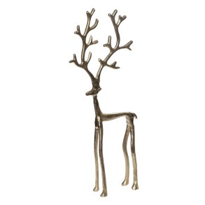 Alu rensdyr <br><br> h 47 cm <br><br> Guld look <br><br> 