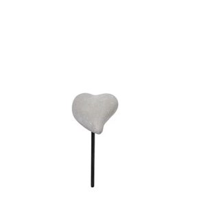 Hjerte p� pind - beton <br><br> 3 cm <br><br>